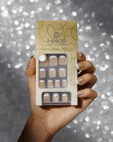 FRENCH MANICURE ARTIFICIAL NAILS - SHORT BEIGE 24PC