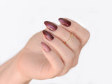 GEL EFFECT ARTIFICIAL NAILS - STILETTO BURGANDY MIX 24PC