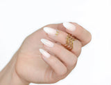 GEL EFFECT ARTIFICIAL NAILS - Stiletto French Gem 24PC