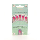 Plant Based Rose Red Ombre Coffin Nail