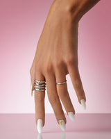 GEL EFFECT ARTIFICIAL NAILS - Stiletto French Gem 24PC