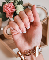 FRENCH MANICURE ARTIFICIAL NAILS - SHORT BEIGE 24PC