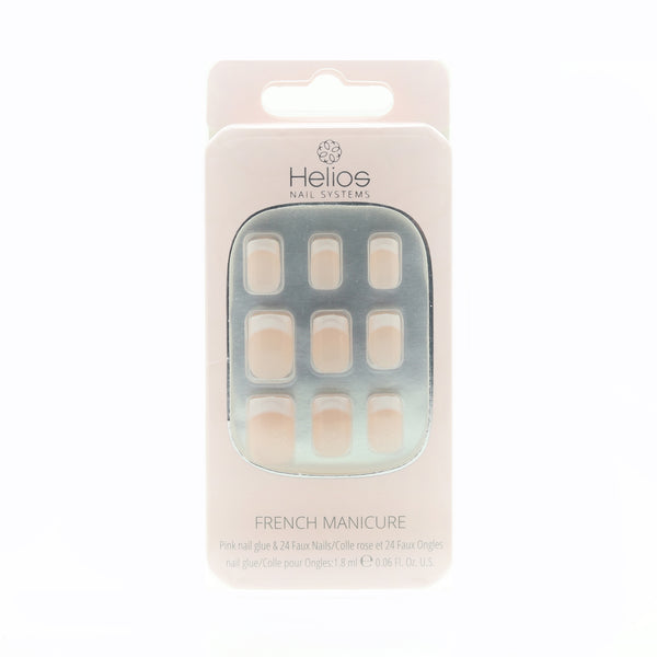 FRENCH MANICURE ARTIFICIAL NAILS - MEDIUM PINK 24PC