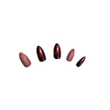 GEL EFFECT ARTIFICIAL NAILS - STILETTO BURGANDY MIX 24PC