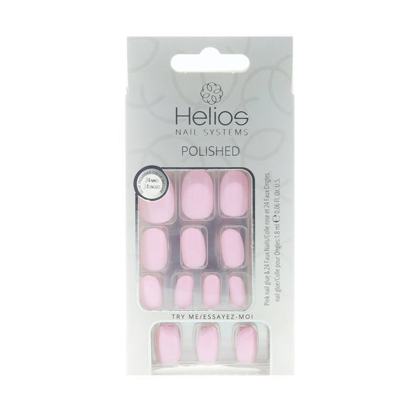 POLISHED ARTIFICIAL NAILS - OVAL PALE PINK GLOSS 24PC